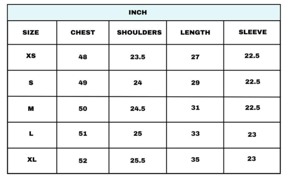 Size chart