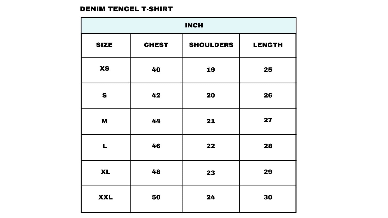 Size chart