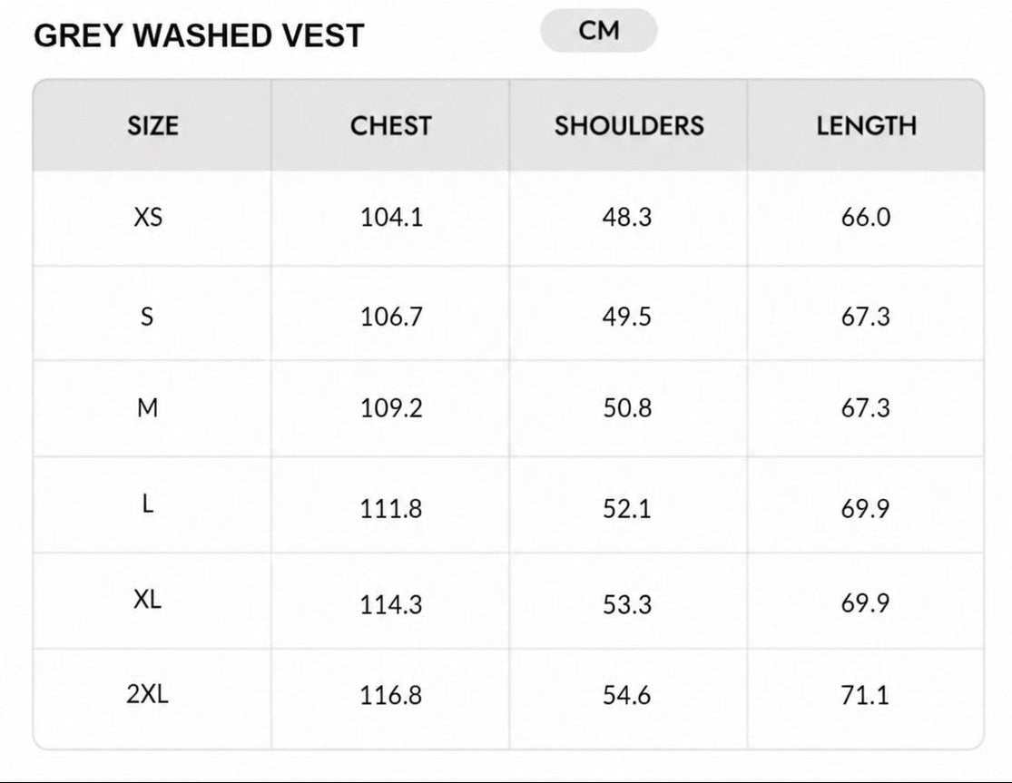 Size chart - CM