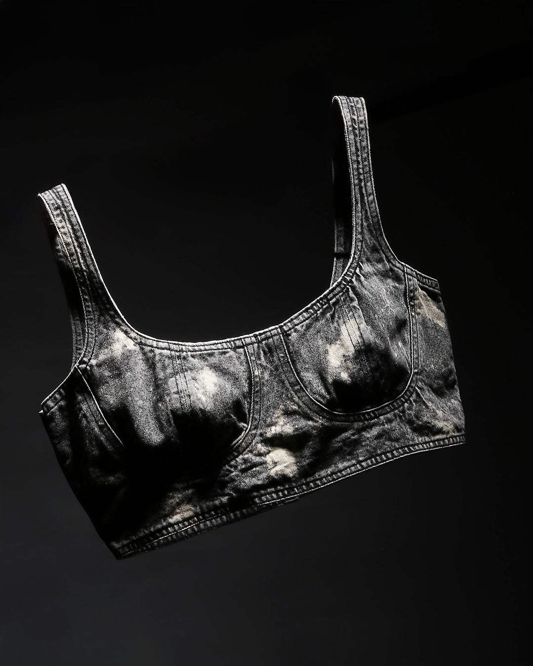 Chapter2Drip Light Wash Grey crop top — view 4