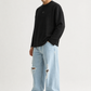 Black Waffle Full Sleeve T-shirt