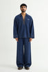 Indigo Denim Kurta Set - Front
