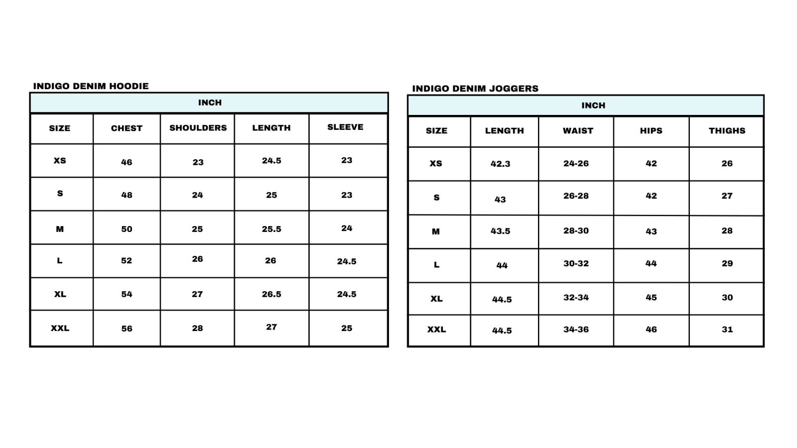 Size chart