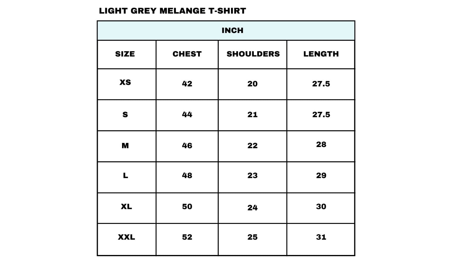 Size chart