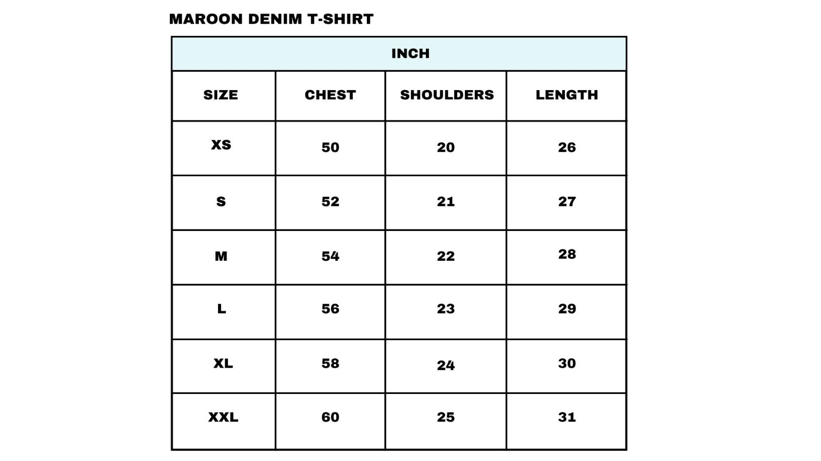 Size chart