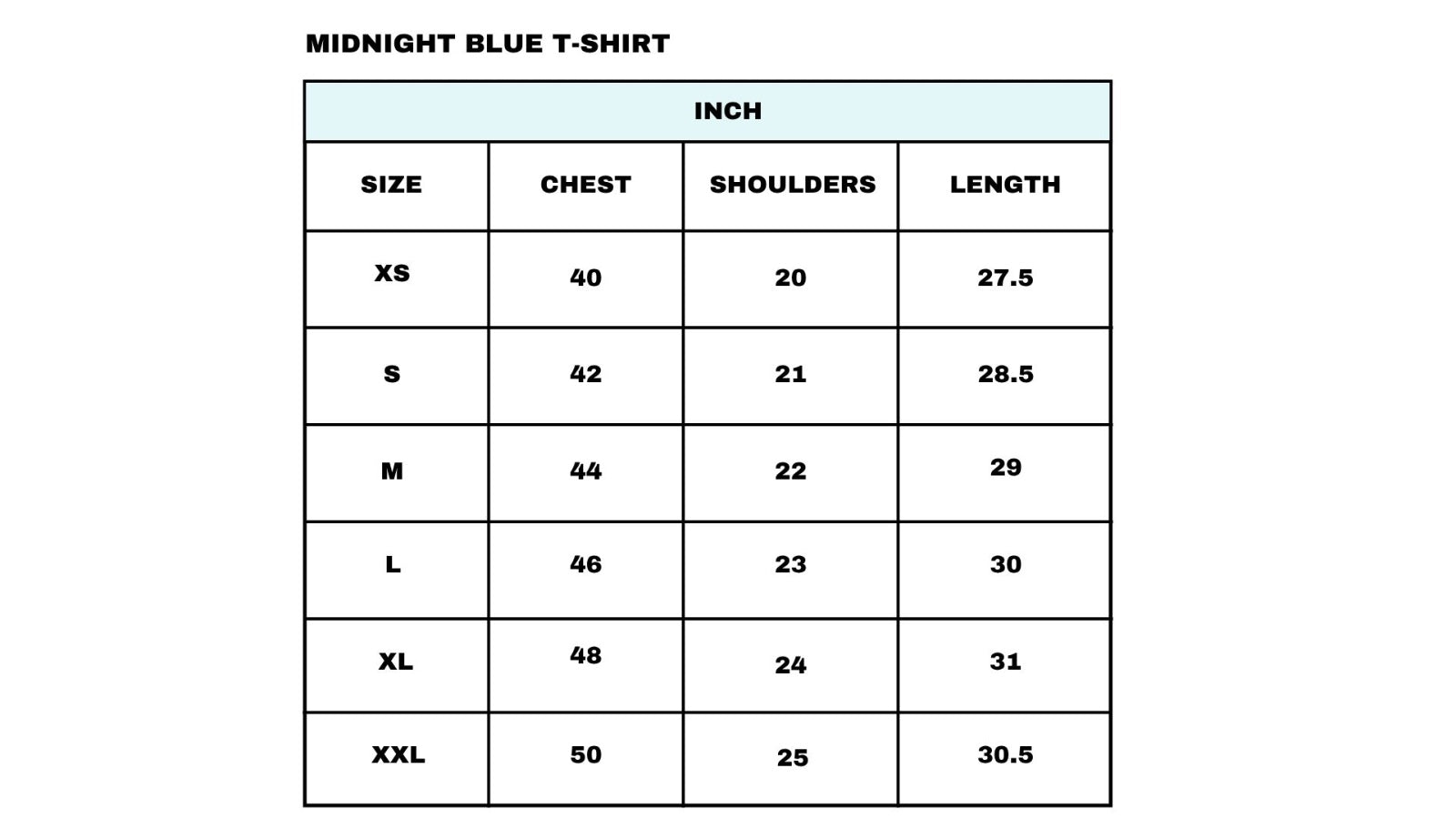Size chart