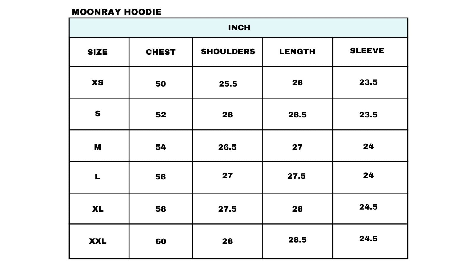 Size chart