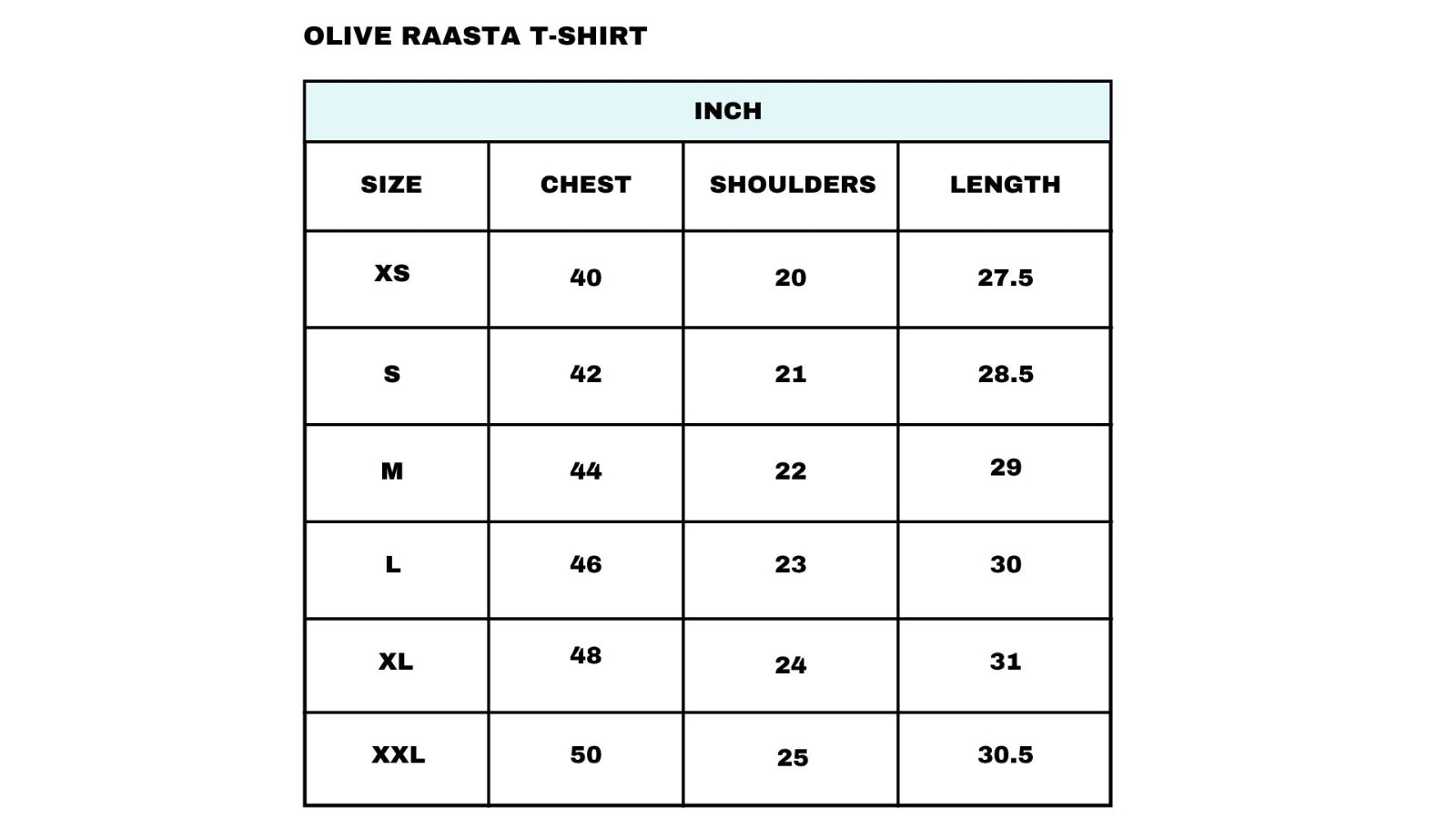 Size chart