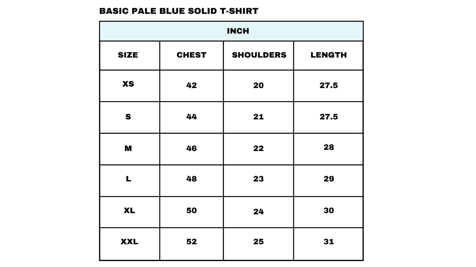 Size chart