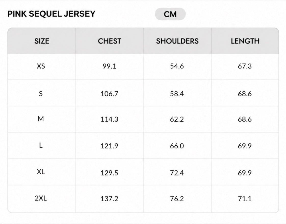 Size chart - CM
