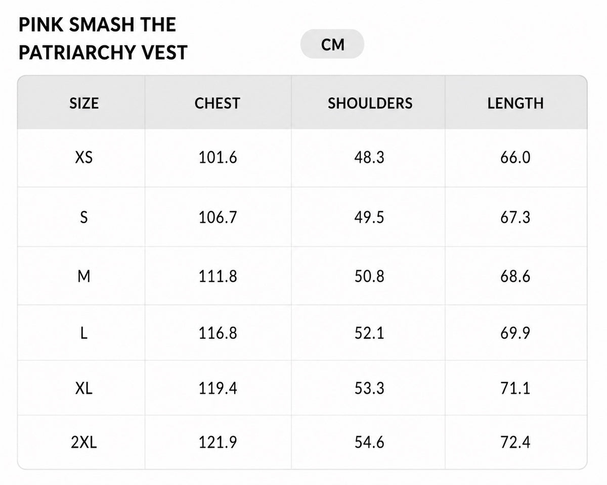 Size chart - CM