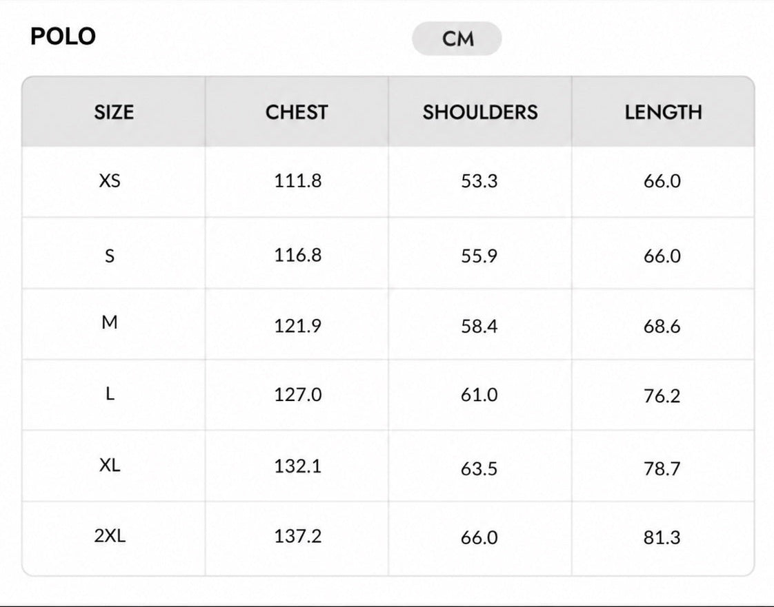 Size chart - CM