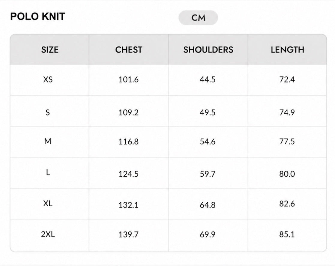 Size chart - CM