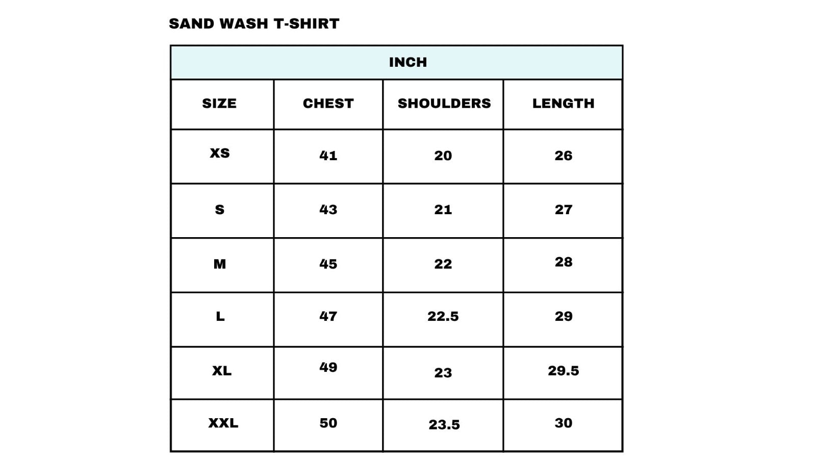 Size chart