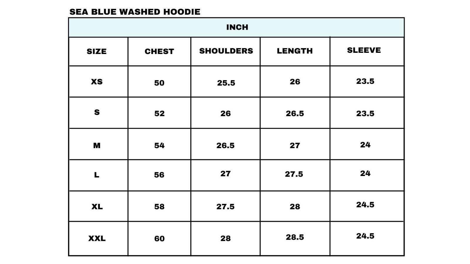 Size chart