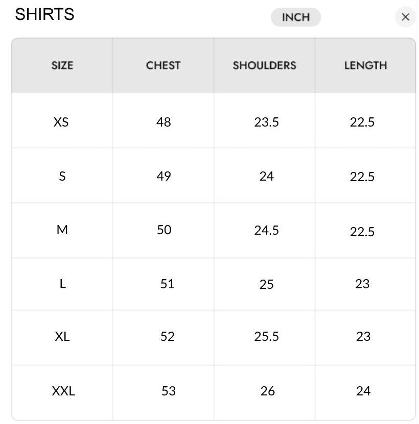 Size chart