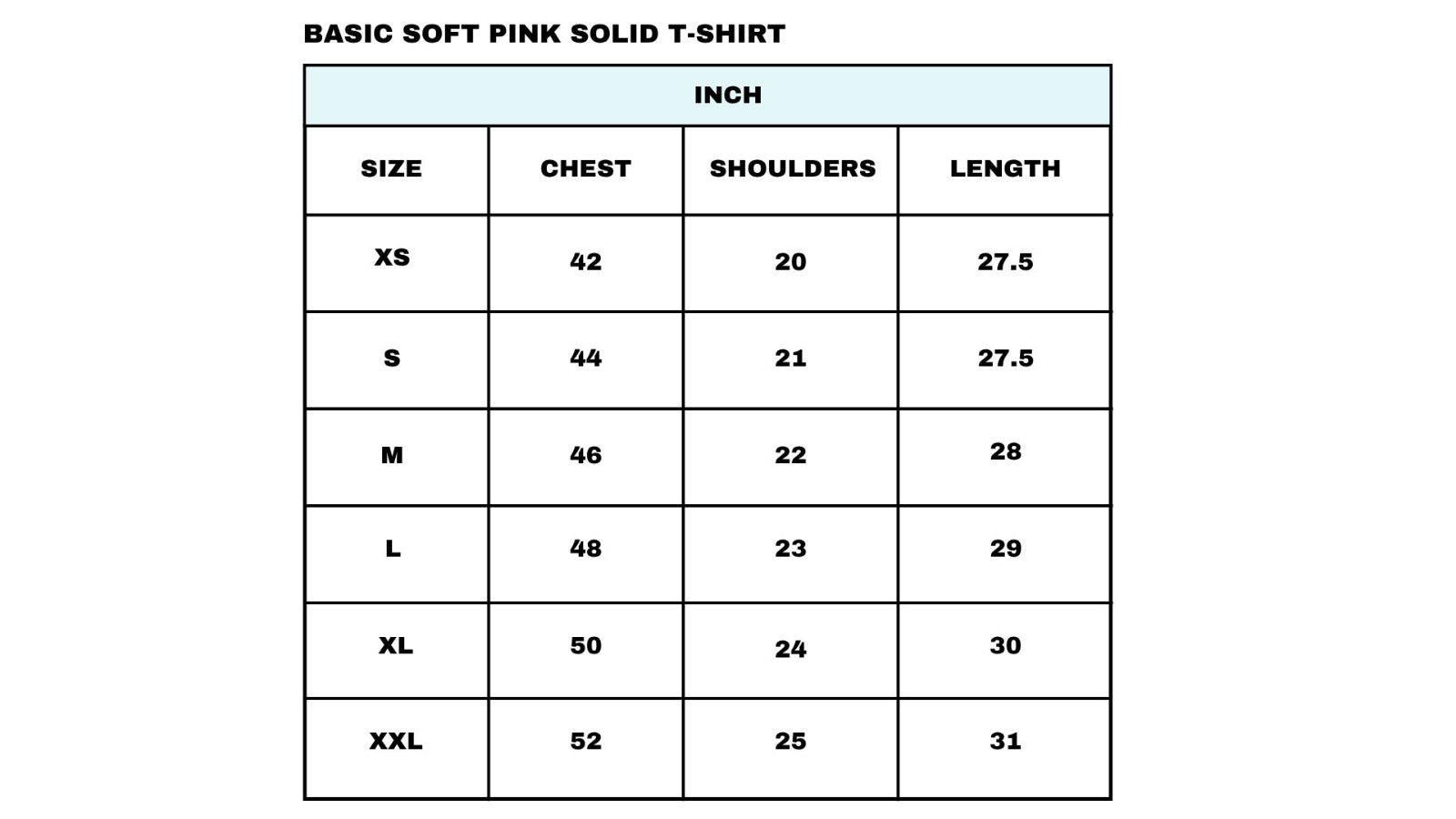 Size chart