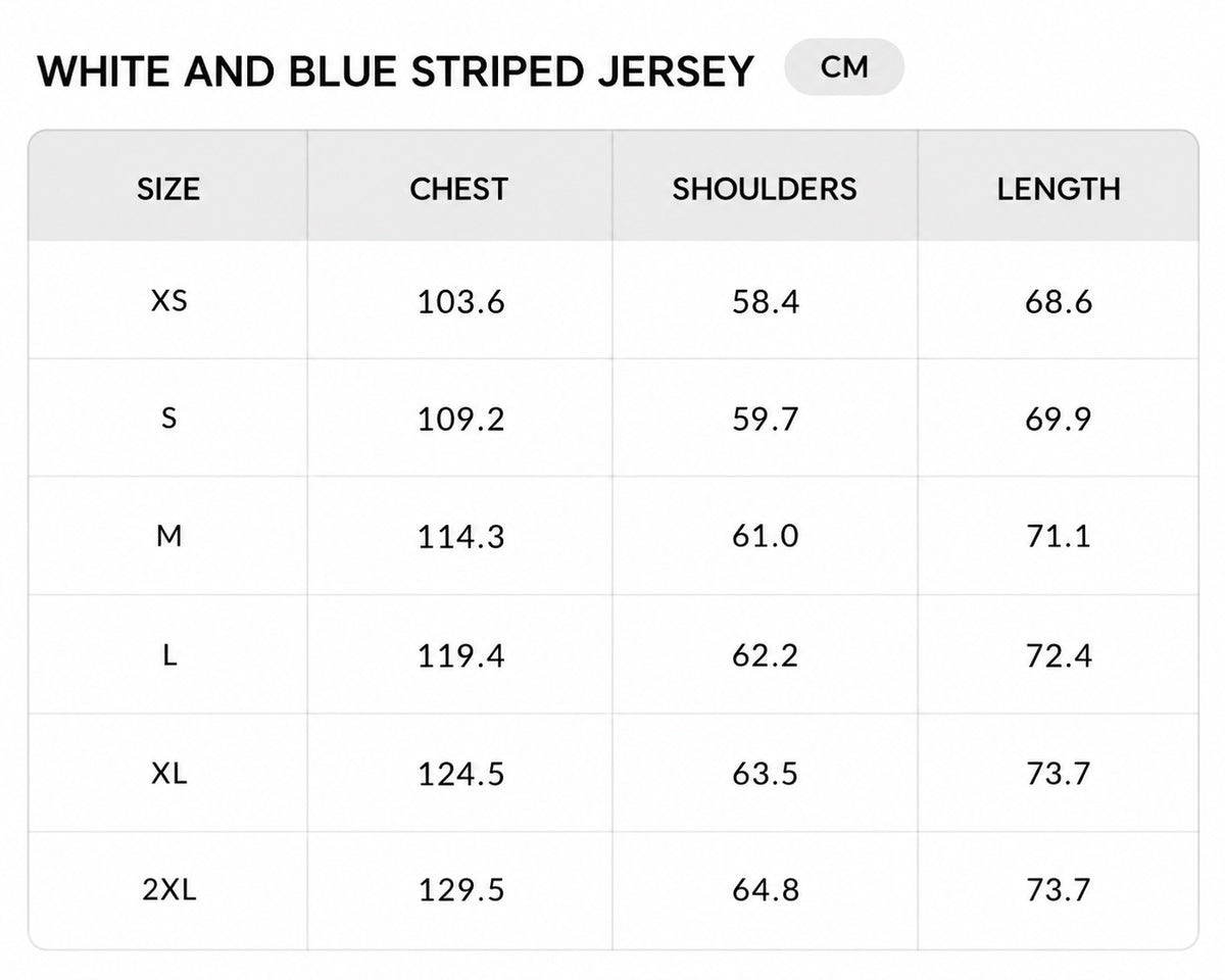 Size chart - CM