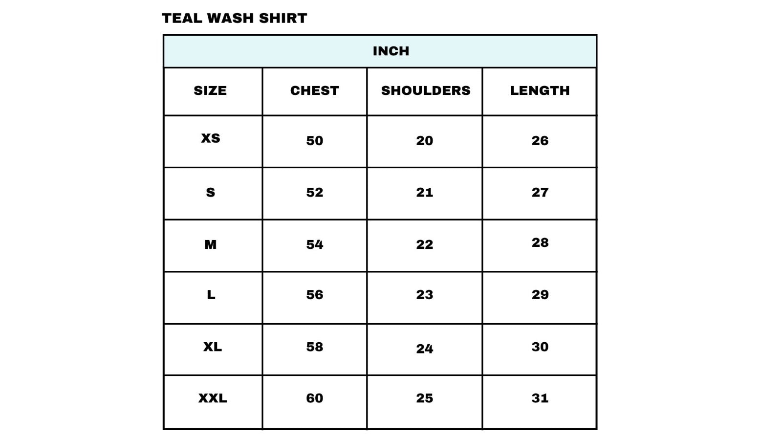 Size chart