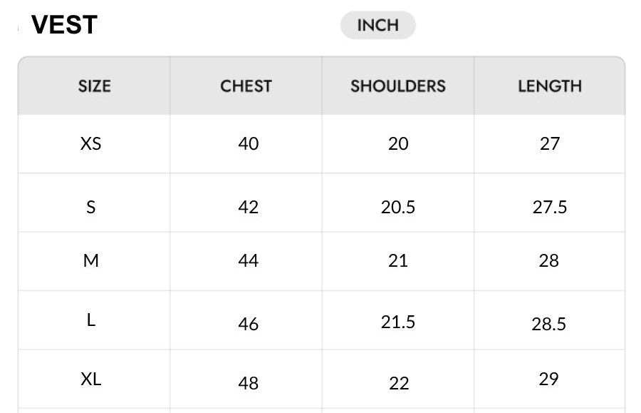 Size chart
