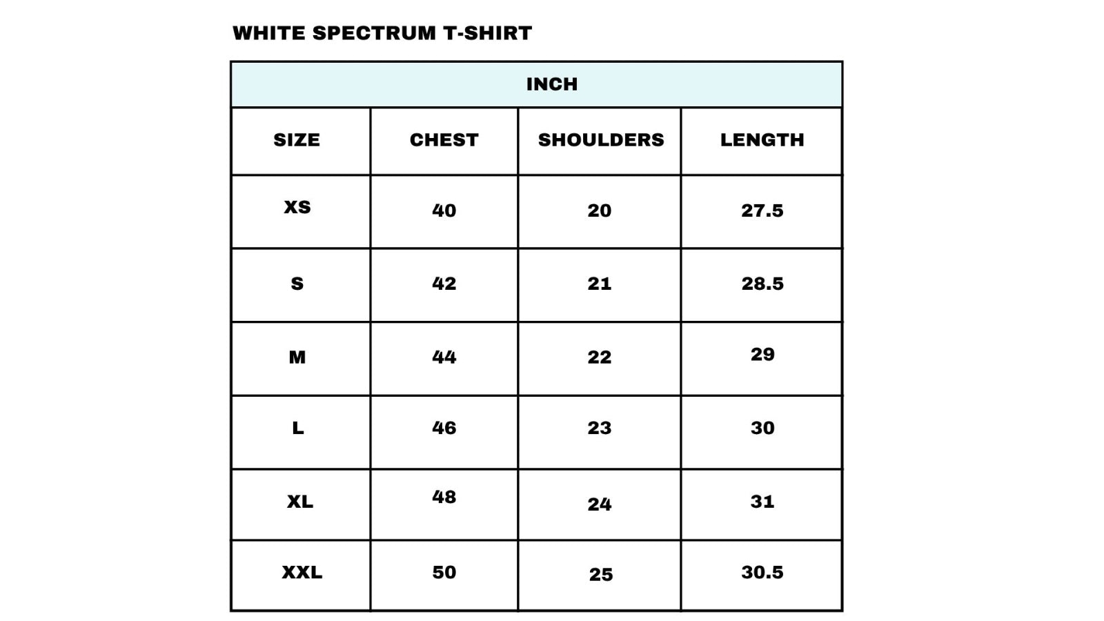 Size chart